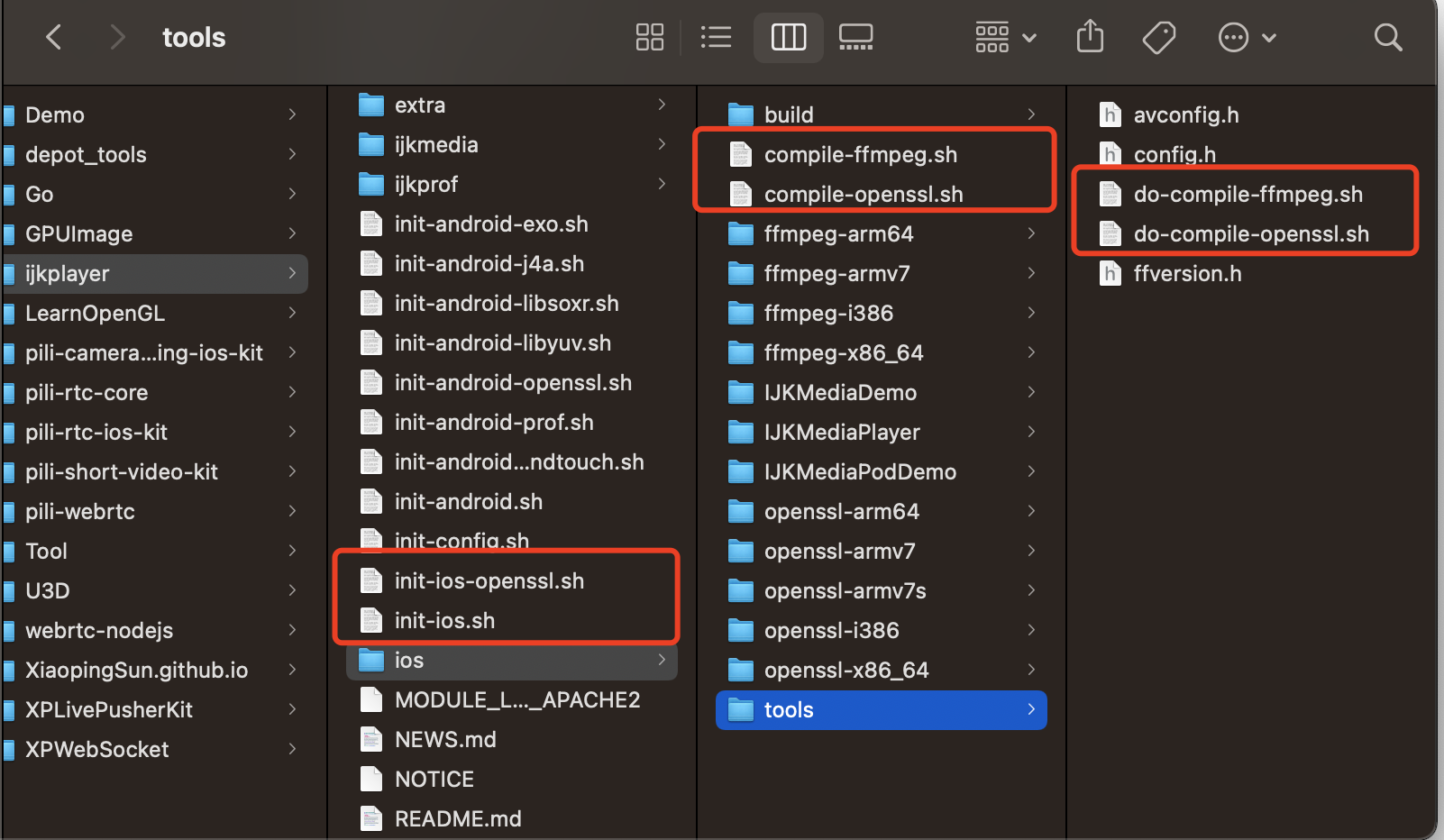 ijkplayer 文件目录